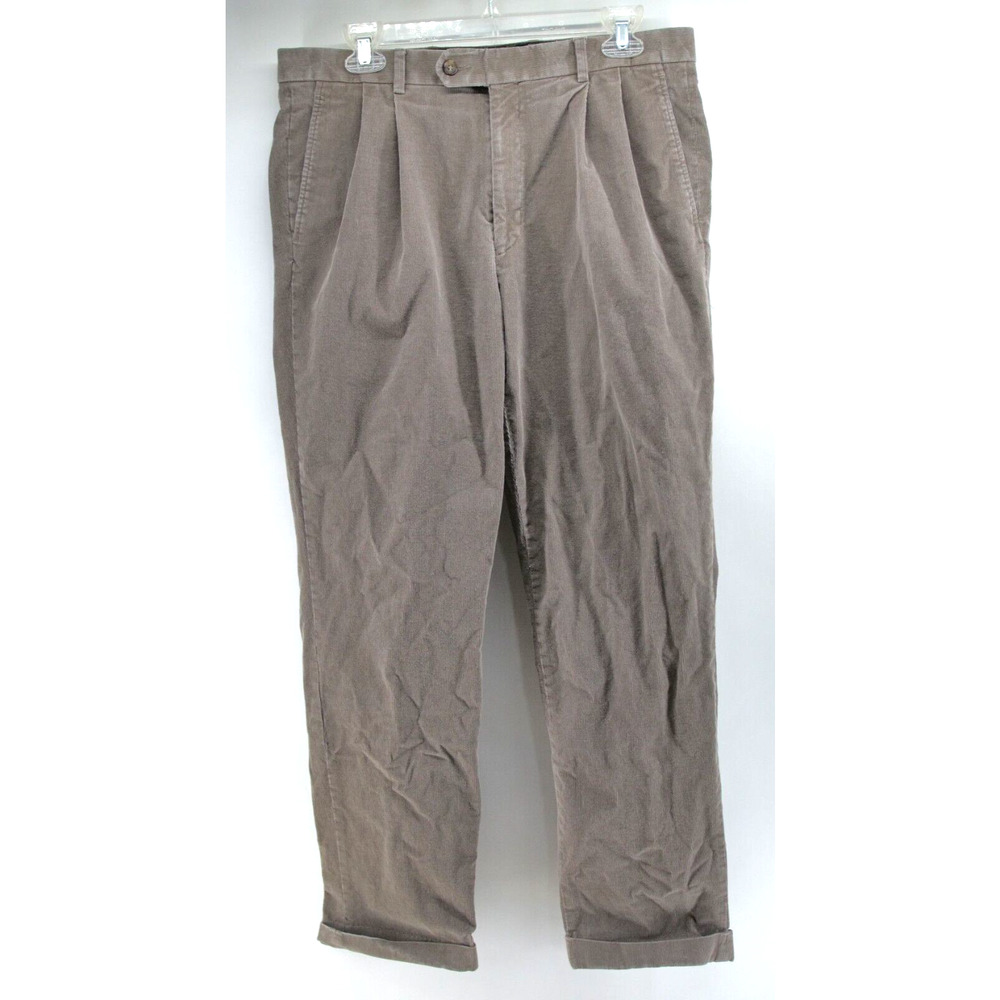Lauren Ralph Lauren Brown pleated Corduroy Straight Leg Pants‎ Men 34 X 32